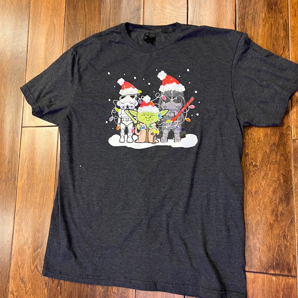 Gildan Black Graphic T-Shirt with Festive Design